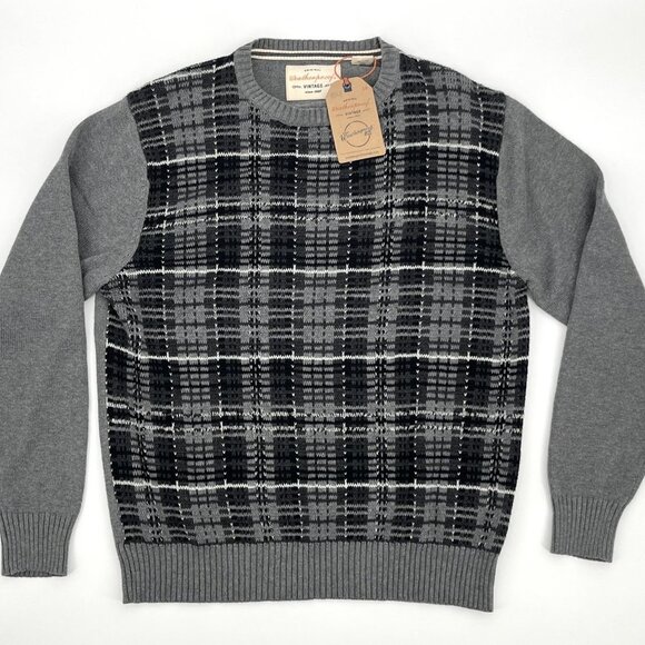 Weatherproof Vintage Men's Plaid Sweater Gray Size Medium - Picture 4 of 7